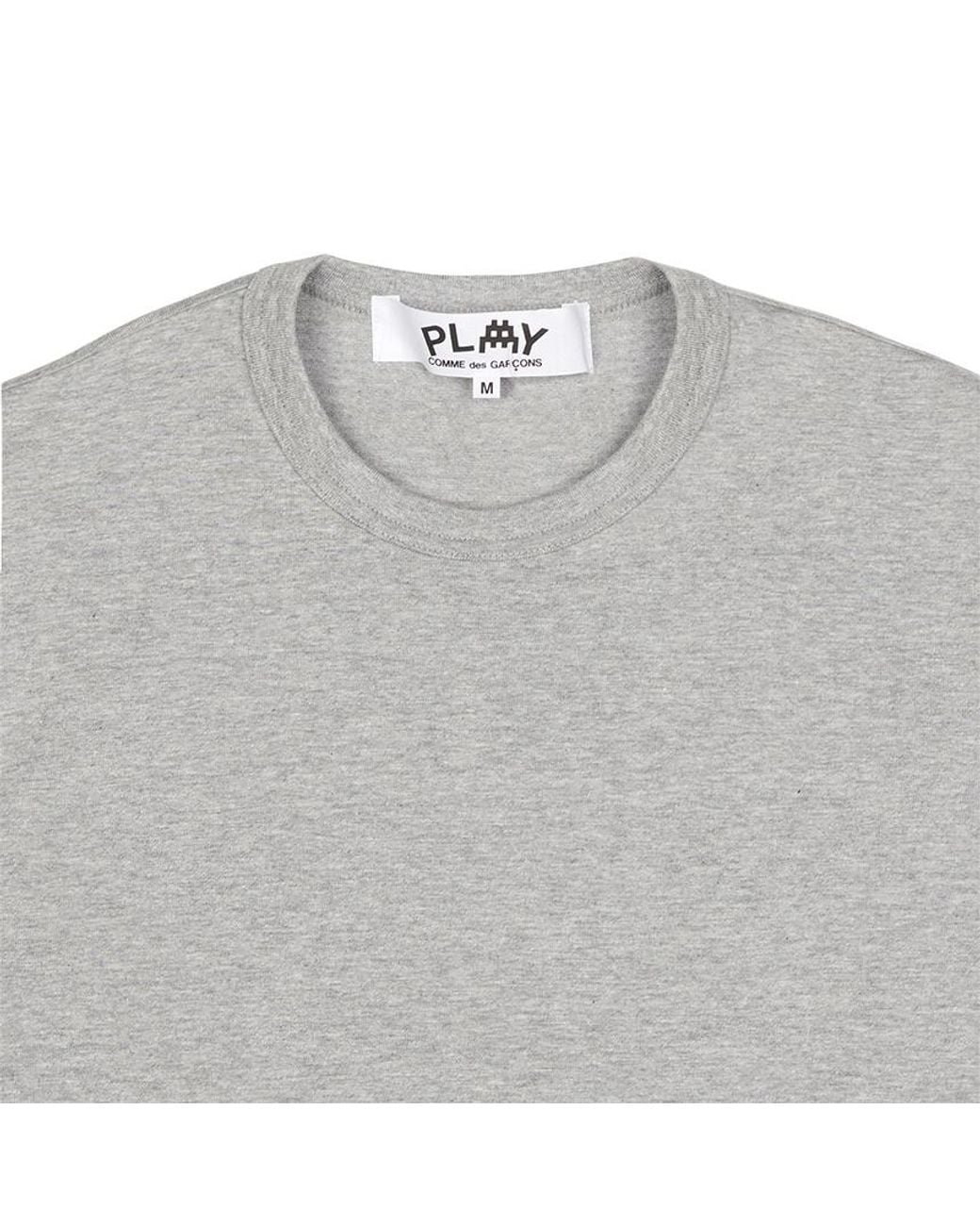 Comme des Garçons Gray Logo-Patch Crew-Neck T-Shirt for men
