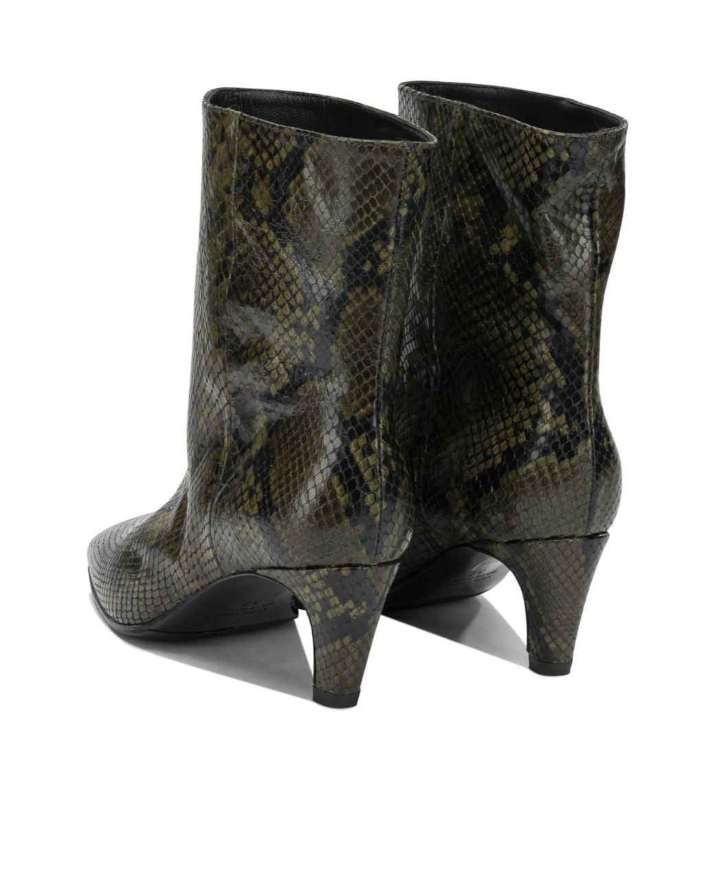 Strategia Green Pointed Ankle Boots