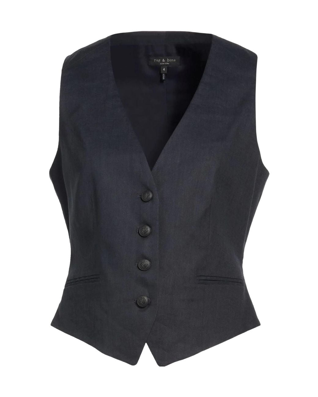 Rag & Bone Blue Solid-Color Stretch Waistcoat