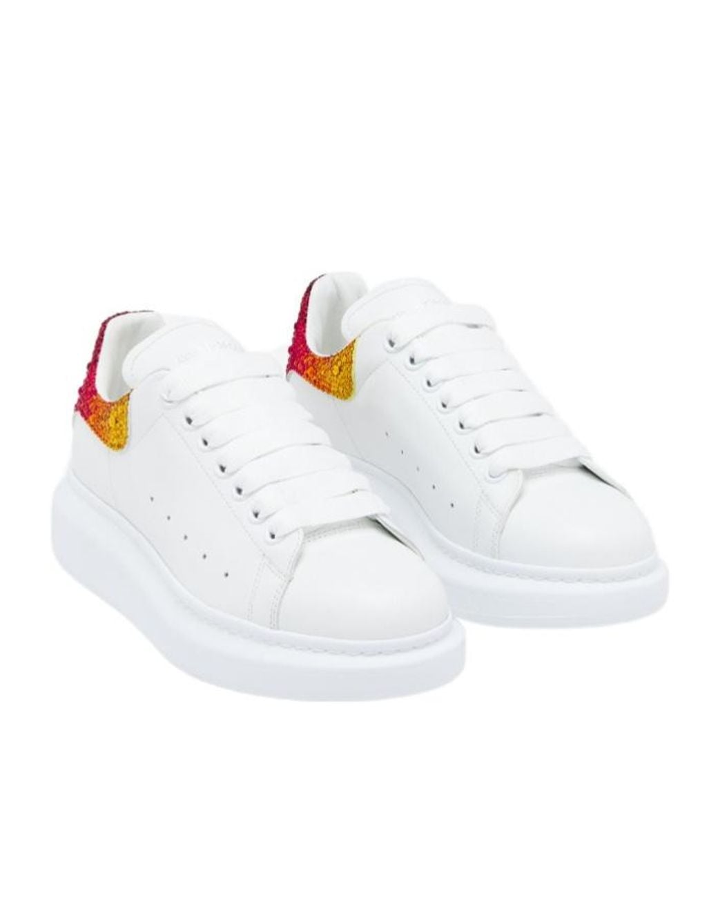 McQueen White Oversized Embellished Sneakers