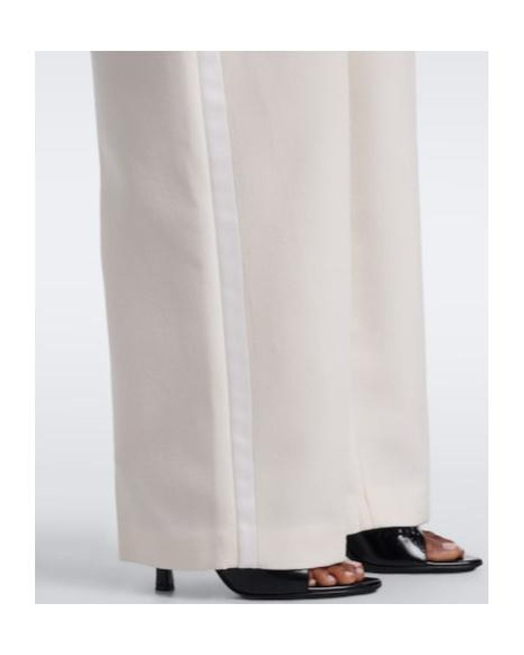 Magda Butrym White Silk Wool Wide-Leg Trousers