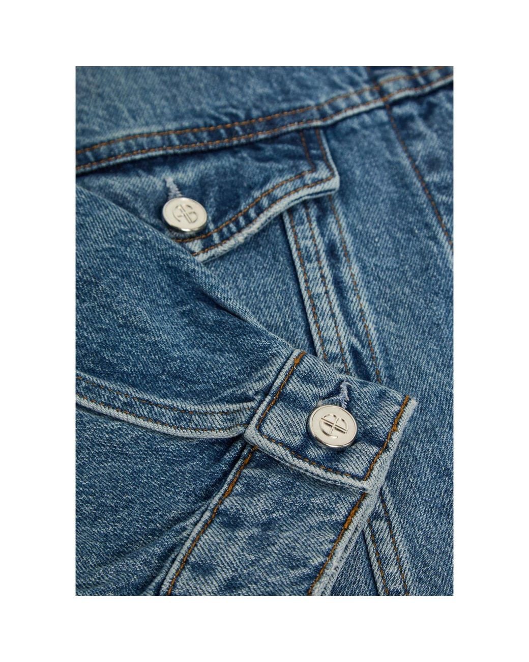 Anine Bing Blue Notched Collar Short Jacket
