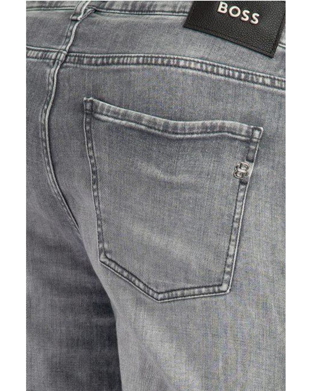 Boss Gray Multi-Pocket Jeans for men