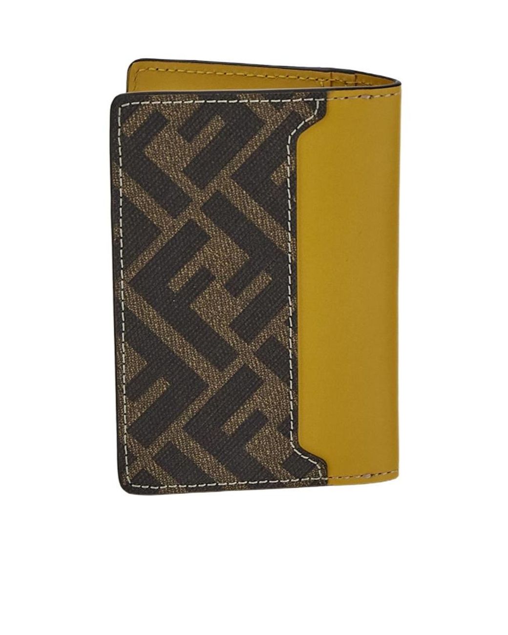 Fendi Brown Ff Squared Card Holder for men