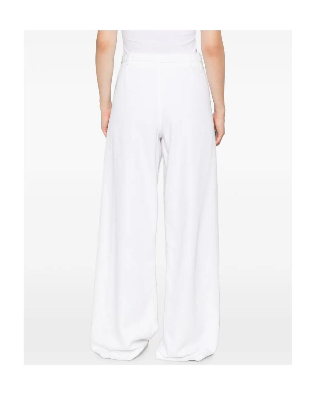 DARKPARK White Gaia Belted Wide-Leg Trousers
