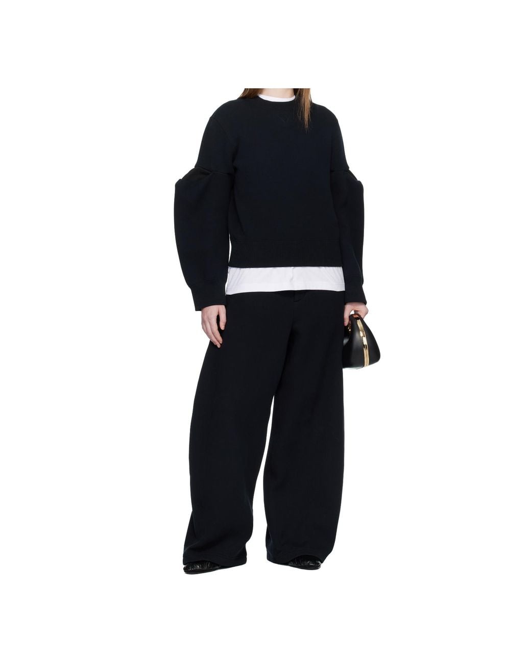 Sacai Blue Puff-Sleeve Sweater