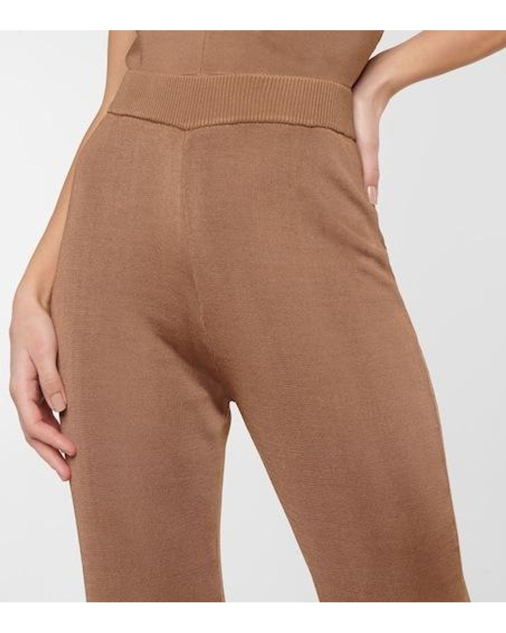 Staud Brown Moonstone High-Rise Flared Pants