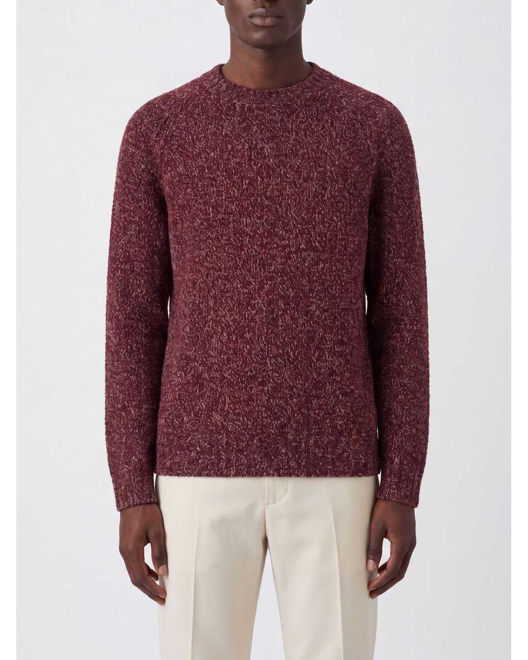 Brunello Cucinelli Brown Crewneck Knitted Sweater for men