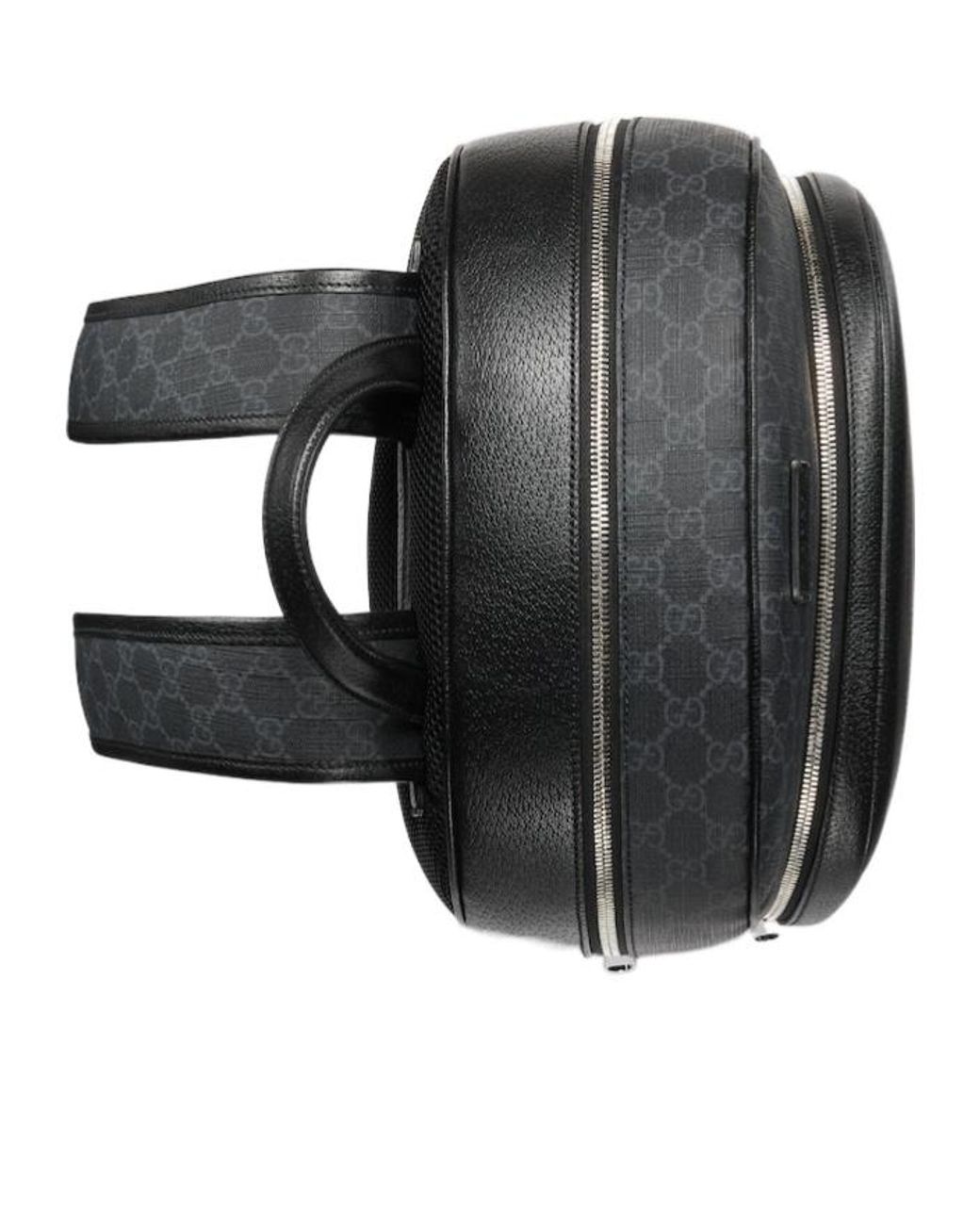 Gucci Black Monogrammed Panelled Backpack for men