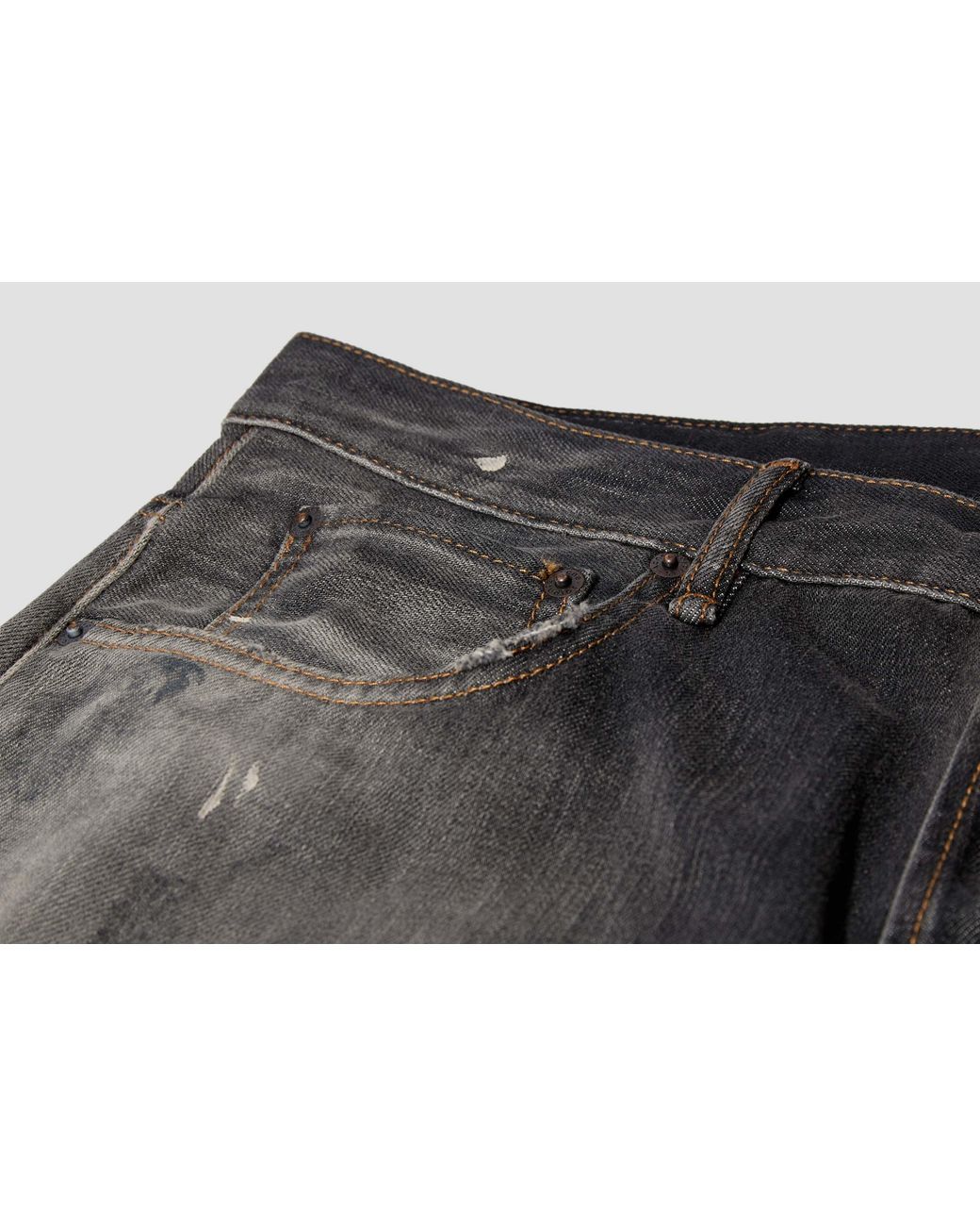 Acne Gray Loose-Fit Distressed Jeans for men