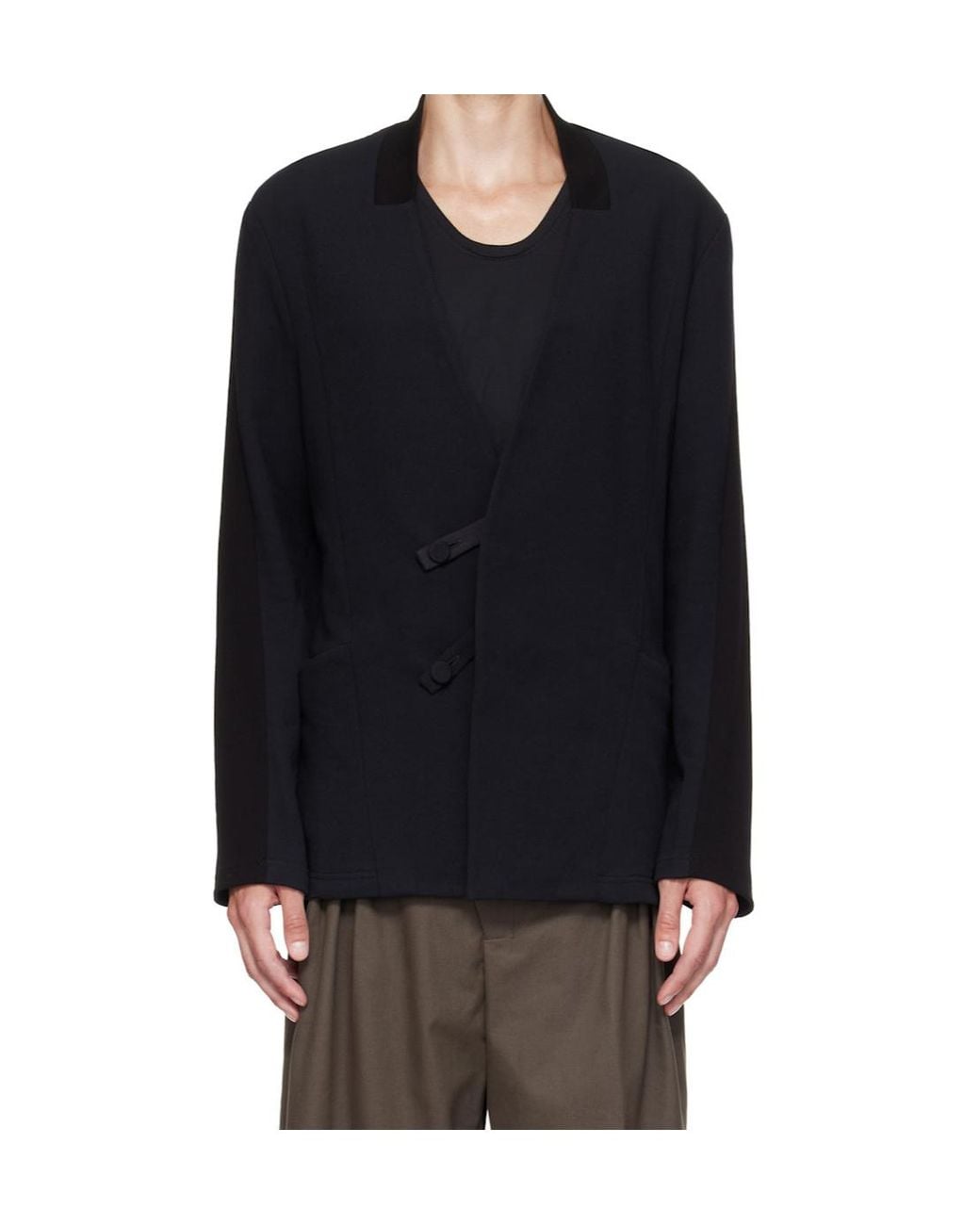 Kiko Kostadinov Black Patchwork Design Suit Jacket for men