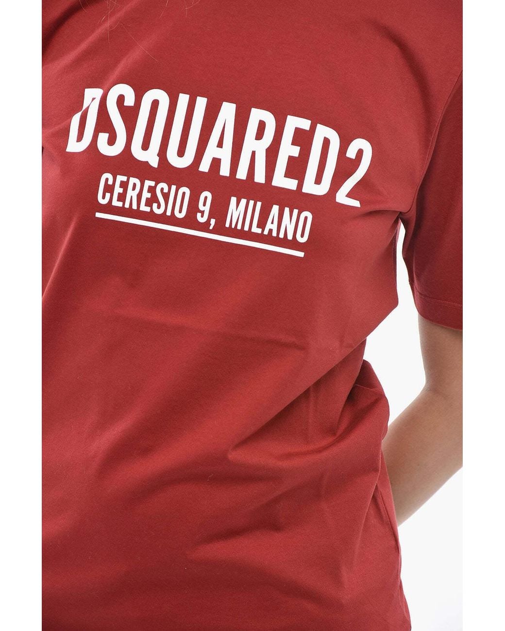 DSquared² Red Logo-Print Crew-Neck T-Shirt