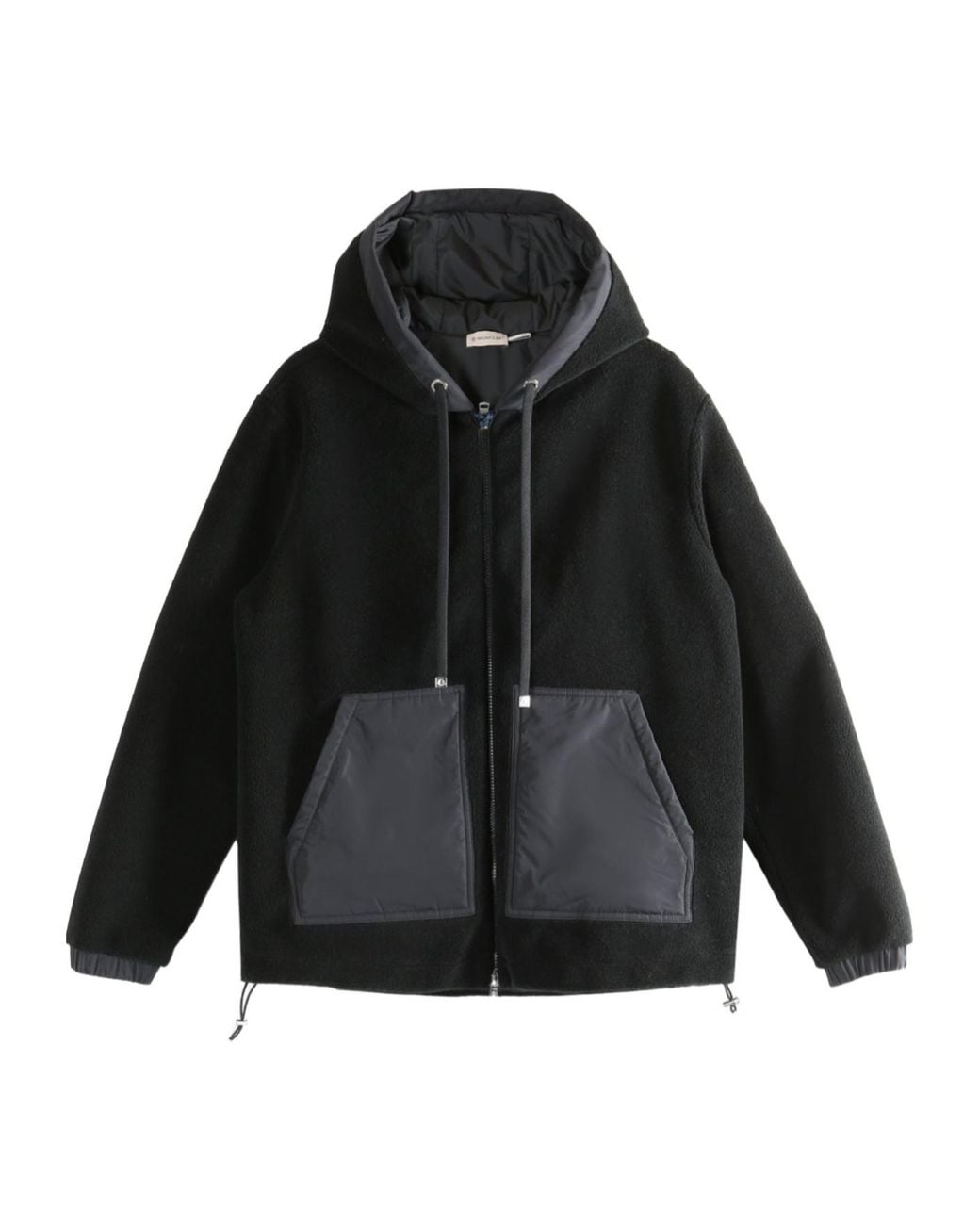 Moncler Black Long-Sleeved Hooded Sweatshirt for men
