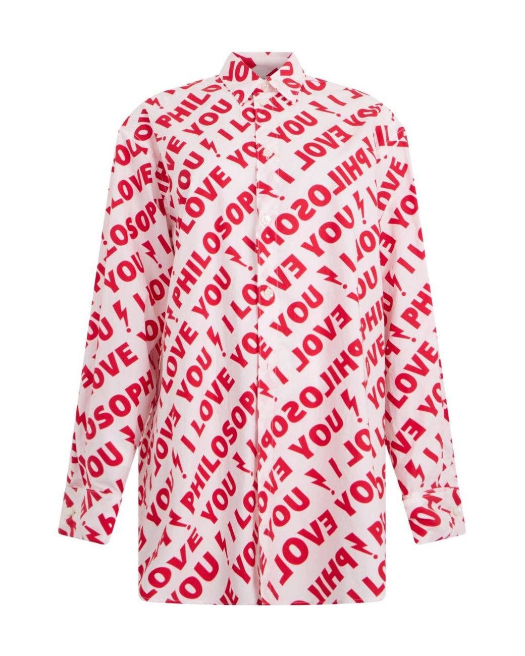 Philosophy Di Lorenzo Serafini Red Allover Logo Print Shirt