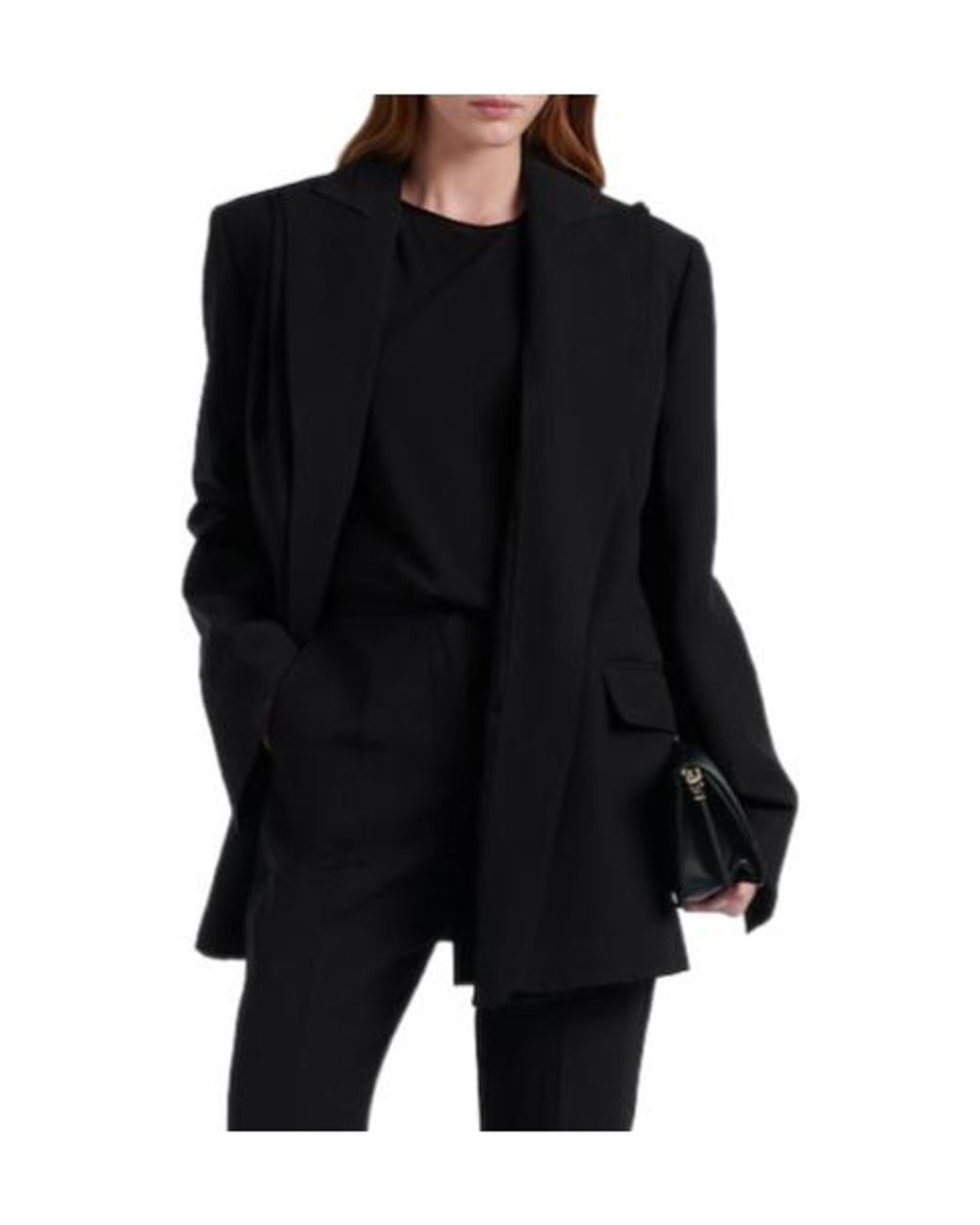 Sportmax Black Double Lapel Suit Jacket