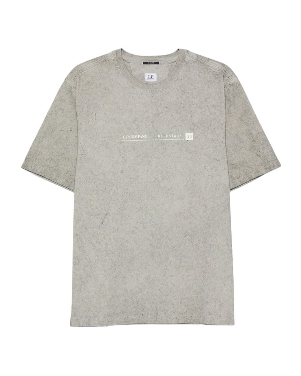 C P Company Gray Logo-Print T-Shirt for men