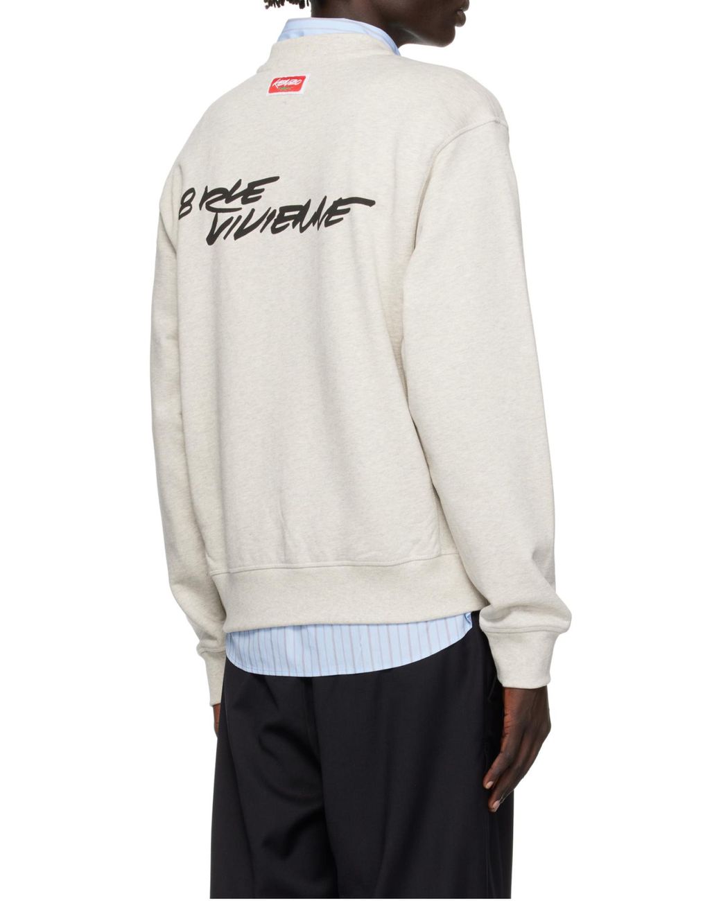 KENZO White Logo Printed Crewneck Sweatshirt for men