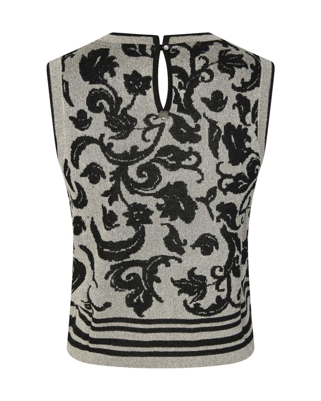 Liu Jo Black Jacquard Sleeveless Top