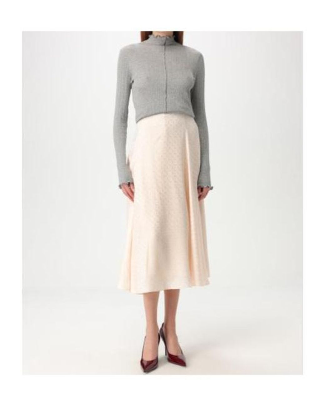 Fendi Gray Mock Neck Knitted Jumper