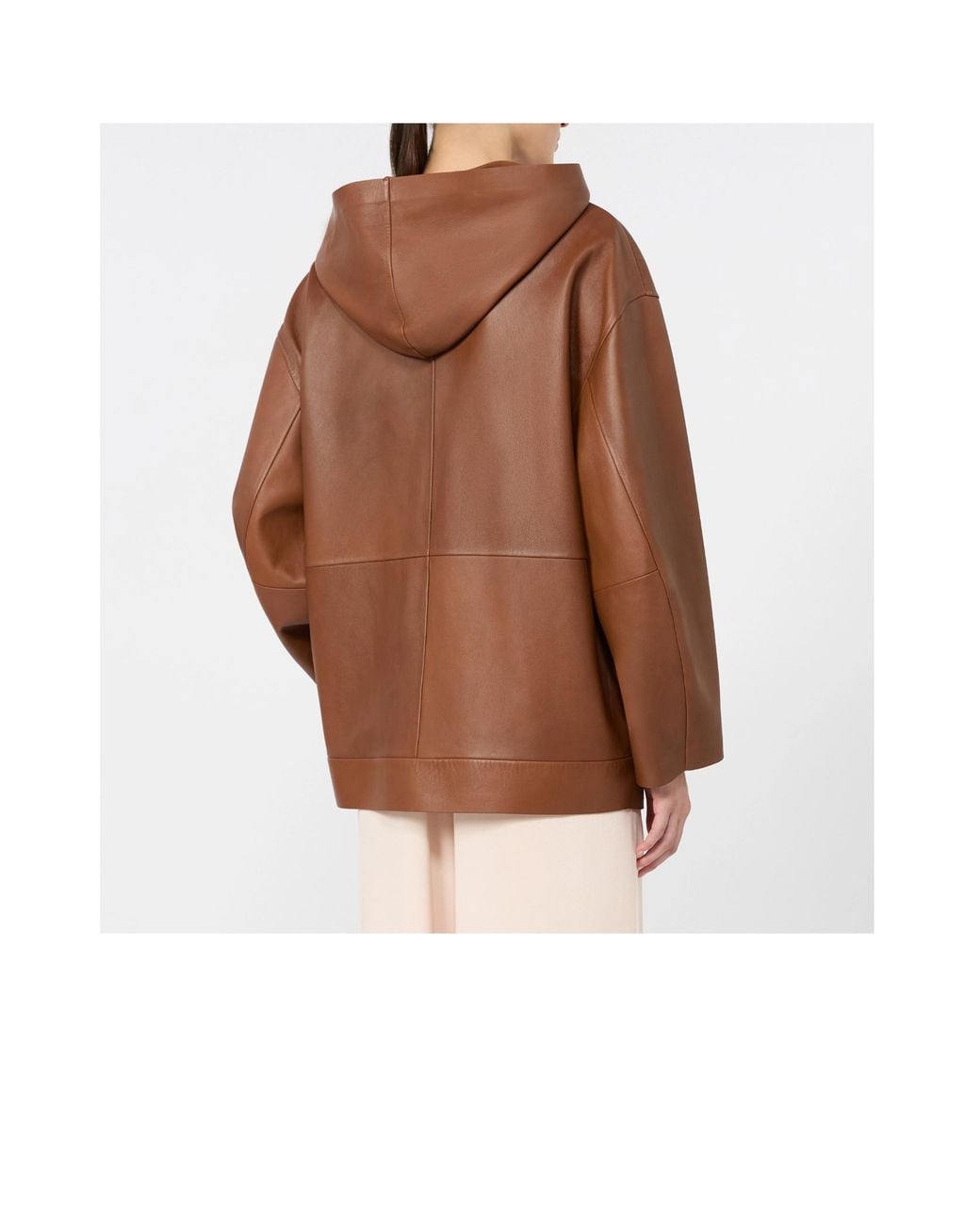 Max Mara Brown Mxmacinoso Zip-Up Hooded Jacket