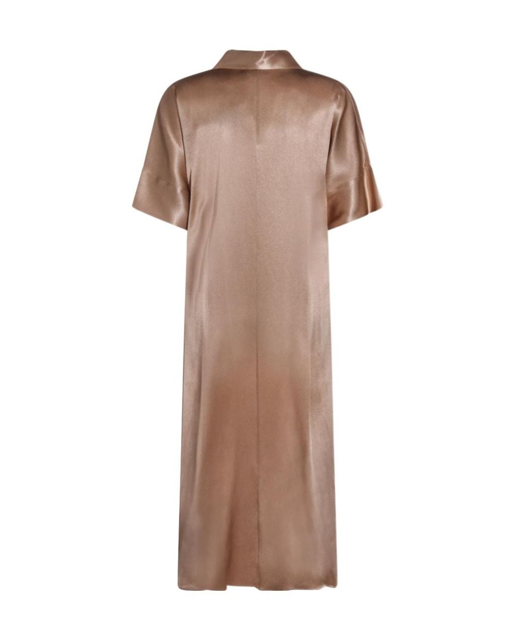 Antonelli Brown Satin Shirt Dress
