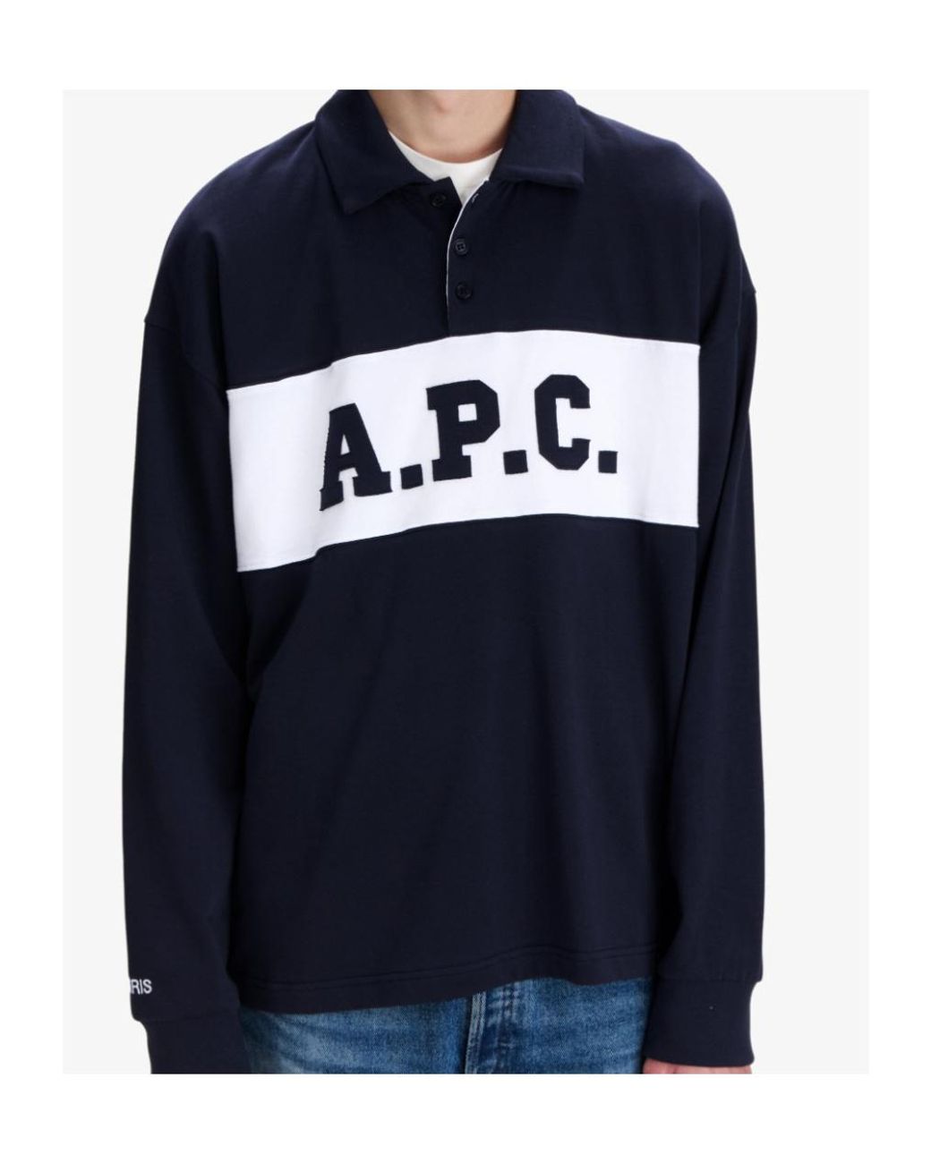 A.P.C. Blue Alexis Oversized Logo Polo Shirt for men