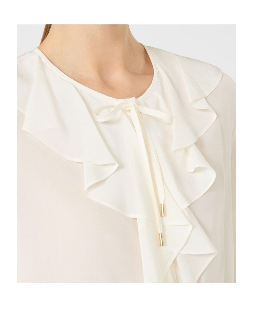 Max Mara White Studio Epica Ruffle Detailed Crewneck Top