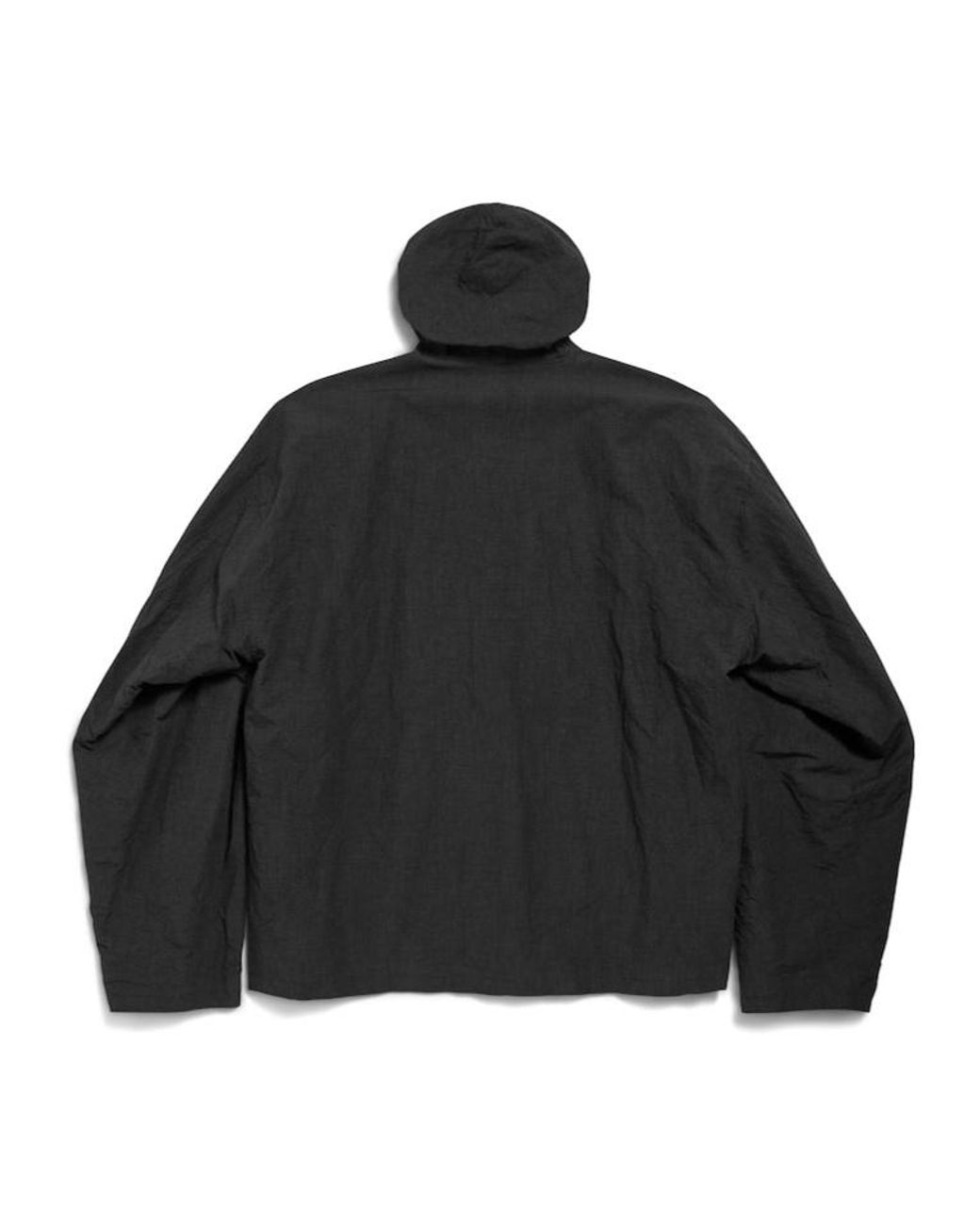 Balenciaga Black Logo Embroidered Zip-Up Hooded Jacket for men