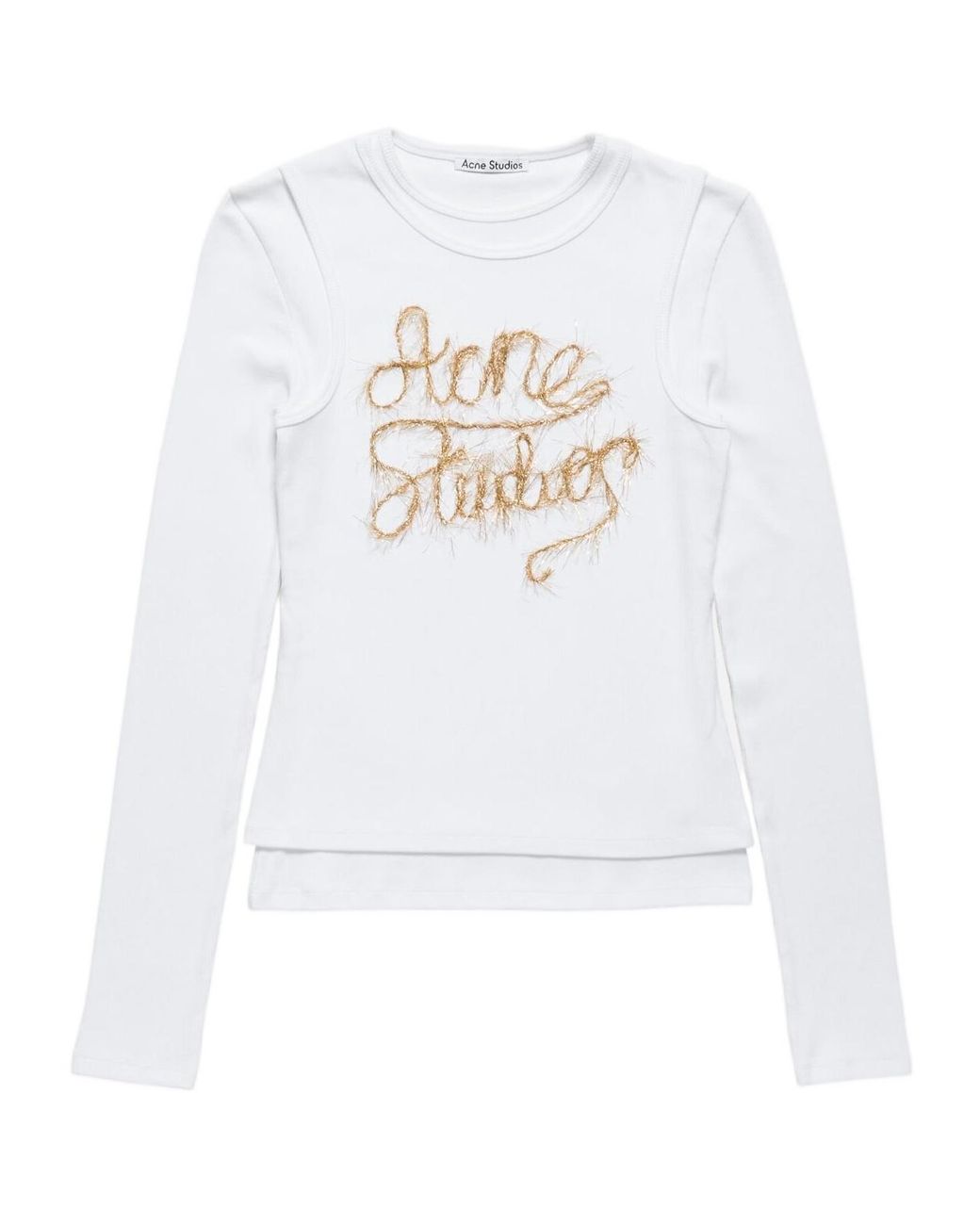 Acne White Layered Logo T-Shirt
