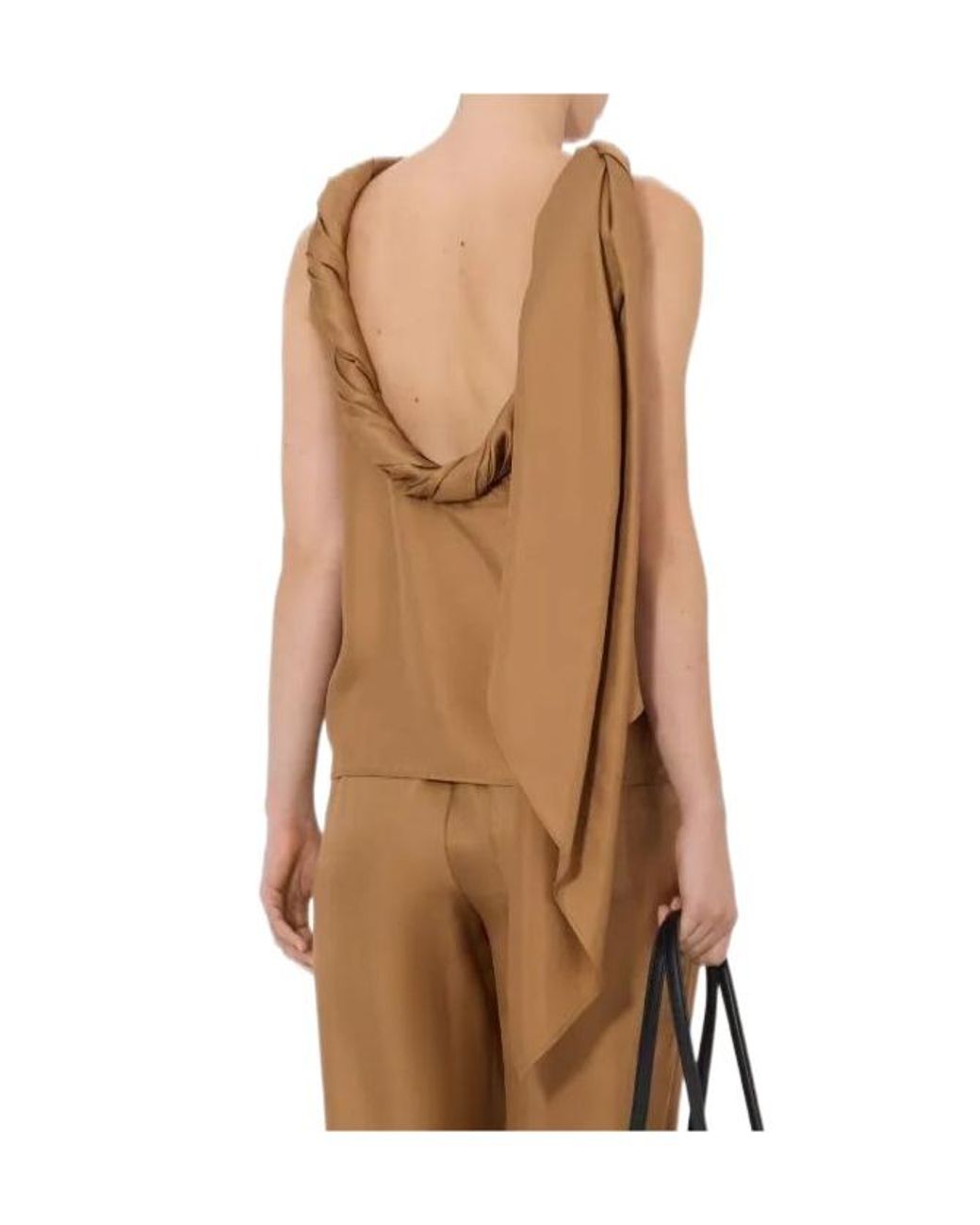 Loulou de Saison Natural Wilma Twisted Collar Top