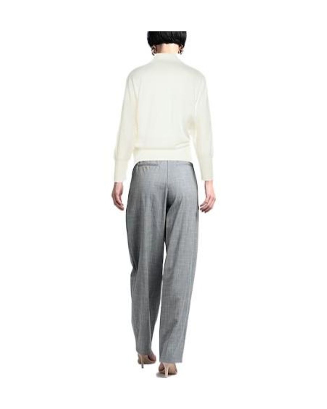 Max Mara White Lightweight Wool Turtleneck Knit Top