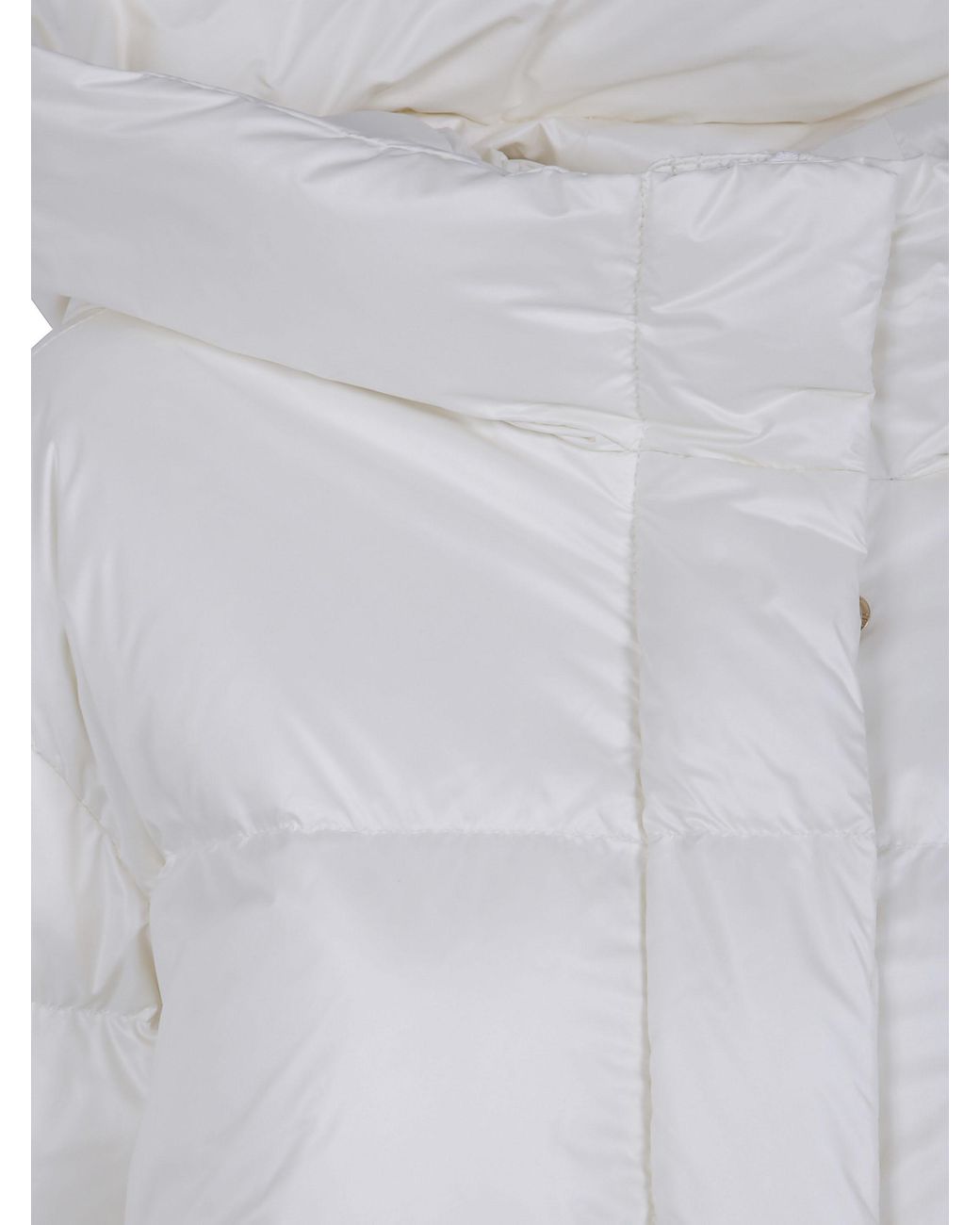 Twinset Gray Quilted Hooded Coat