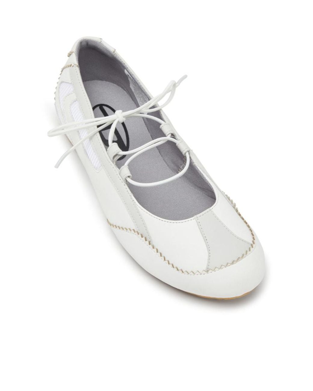 DIESEL White D-Mile Ballerina Lace Up W Flats