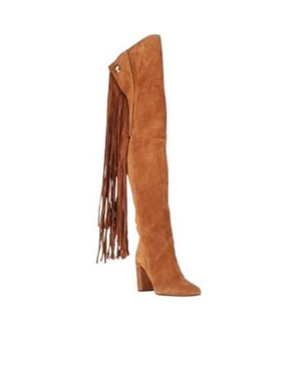 Chloé Brown Round-Toe Block-Heel Tall Boots