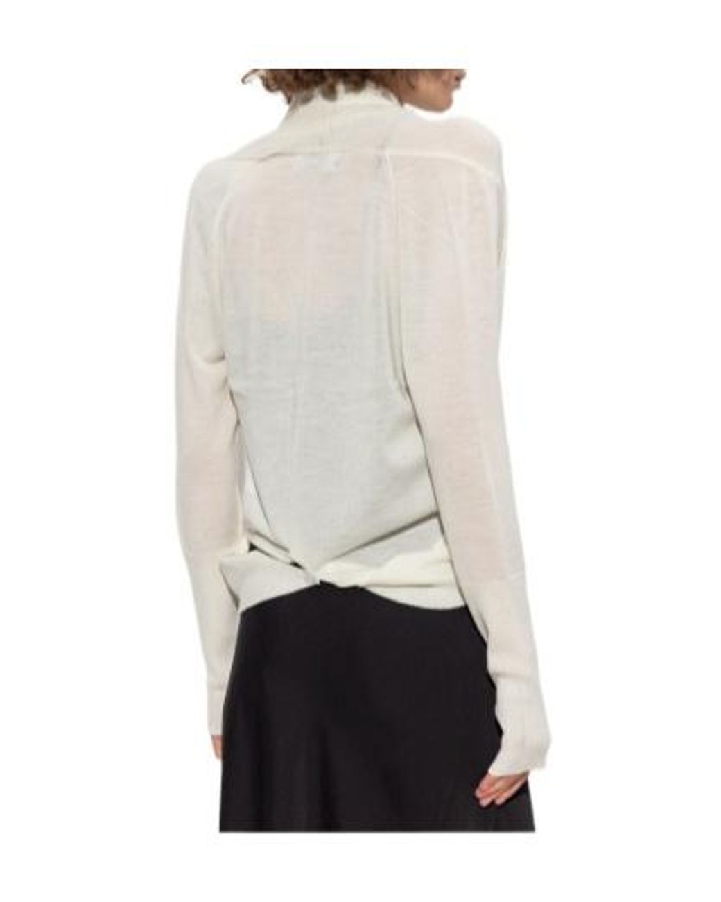 AllSaints White Draped Knit Top