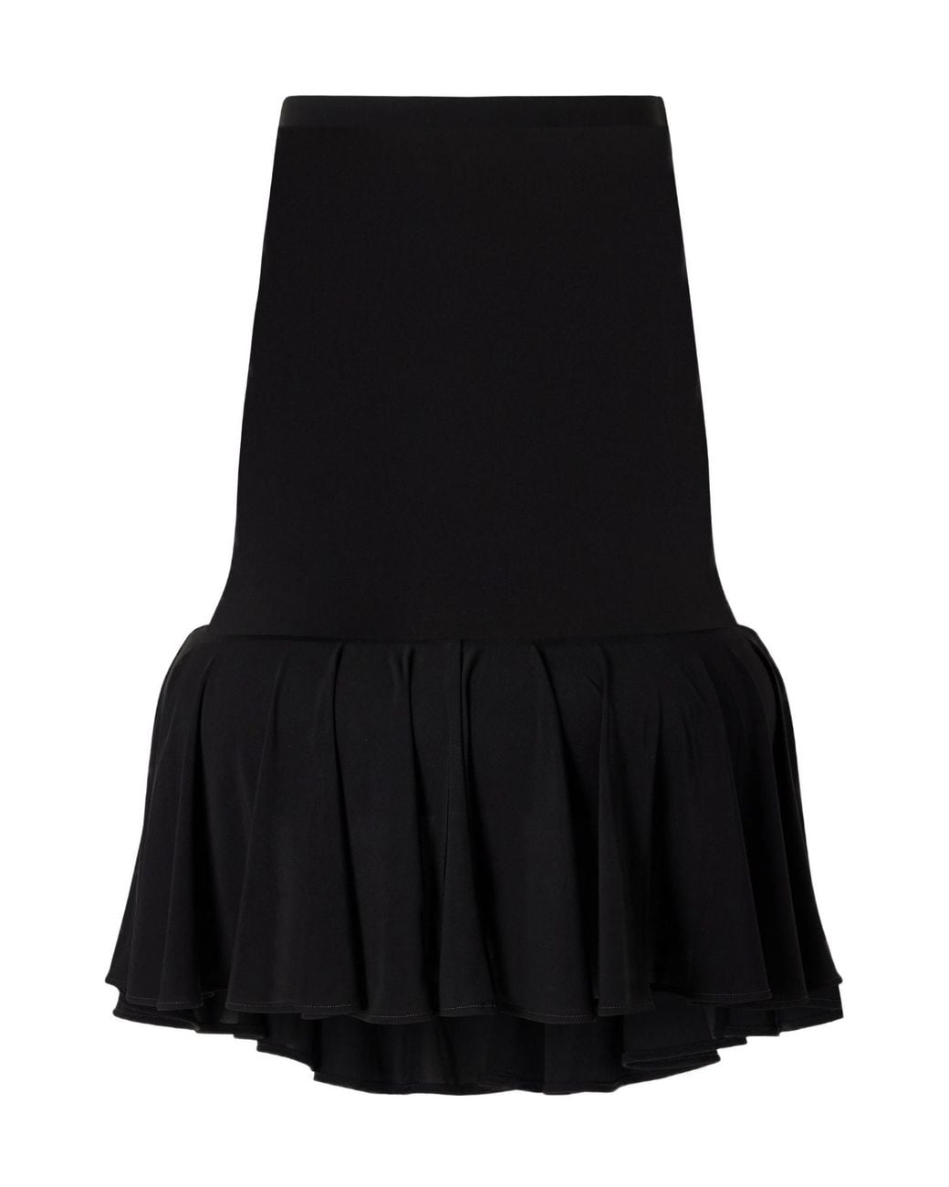 Jean Paul Gaultier Black Gathered Knee-Length Skirt