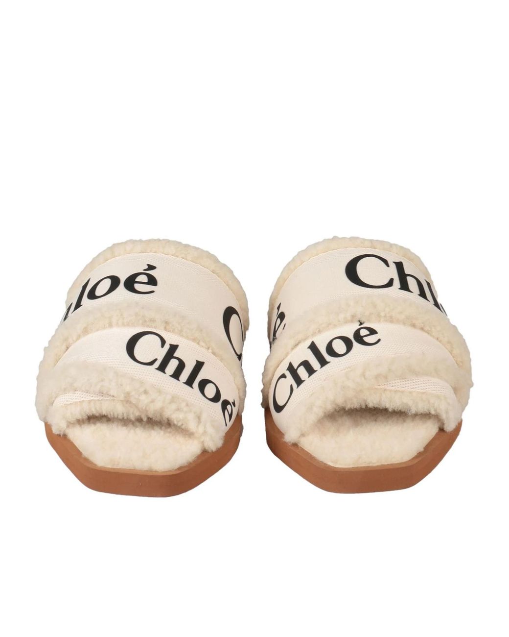 Chloé Brown Teddy Fleece Slippers