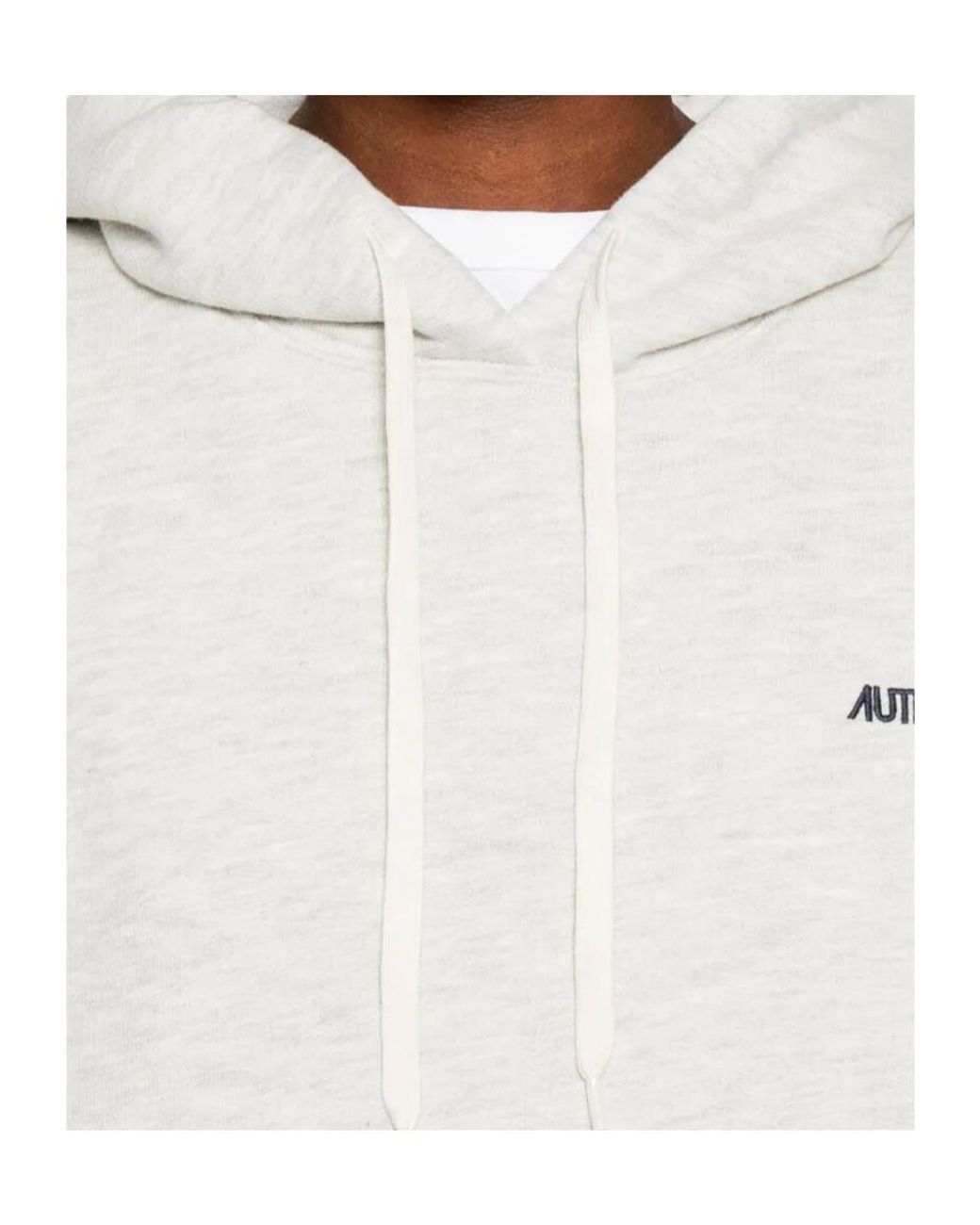 Autry White Logo-Embroidered Drawsting Hoodie