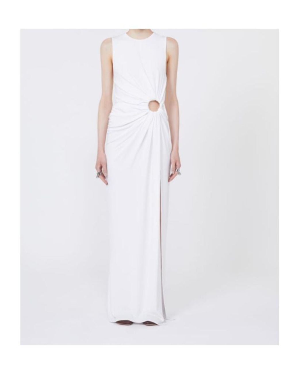 Sportmax White Saletta Ring-Detail Maxi Dress