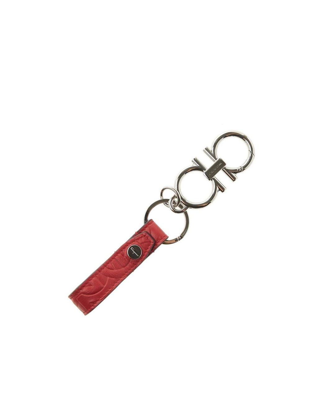 Ferragamo White Gancini Key Ring for men