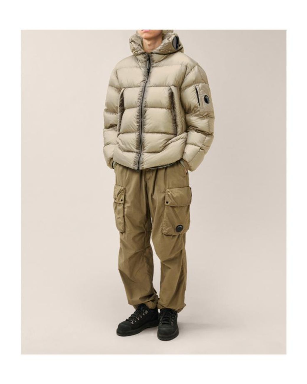 C P Company Natural Explorer Hooded Down Jacket for men