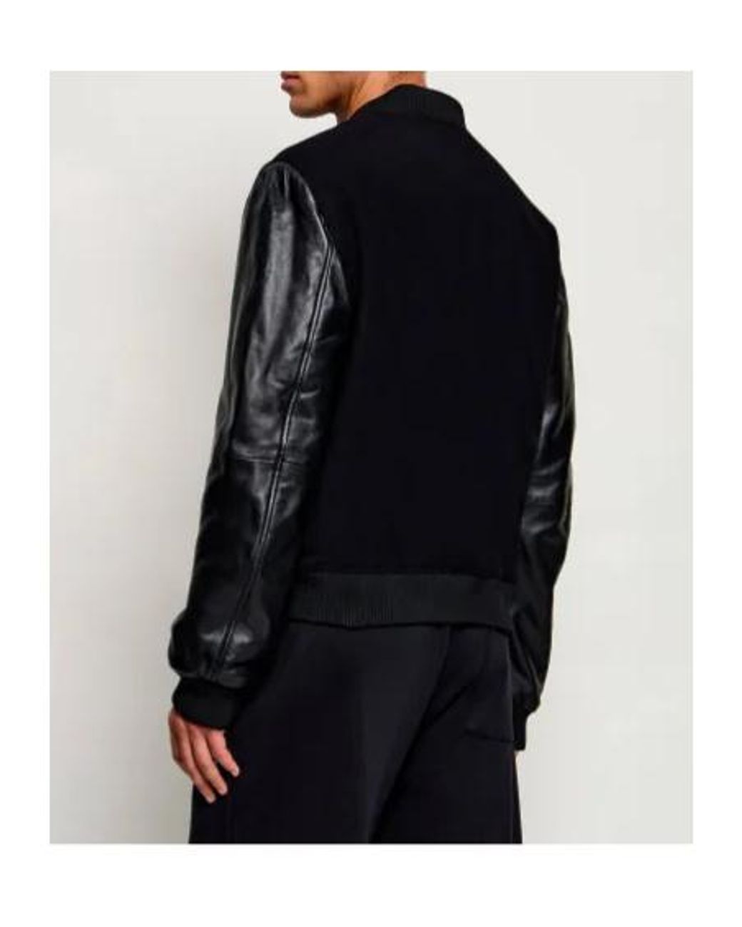 Just Cavalli Black Logo Varsity Jacket for men