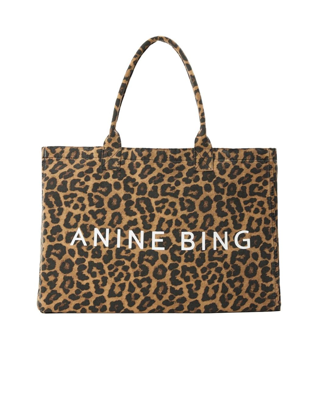 Anine Bing Brown Leopard Print Tote Bag