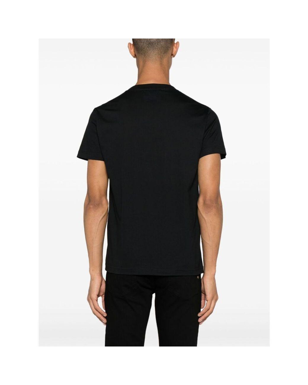 Versace Jeans Black Couture Barocco-Printed Crewneck T-Shirt for men