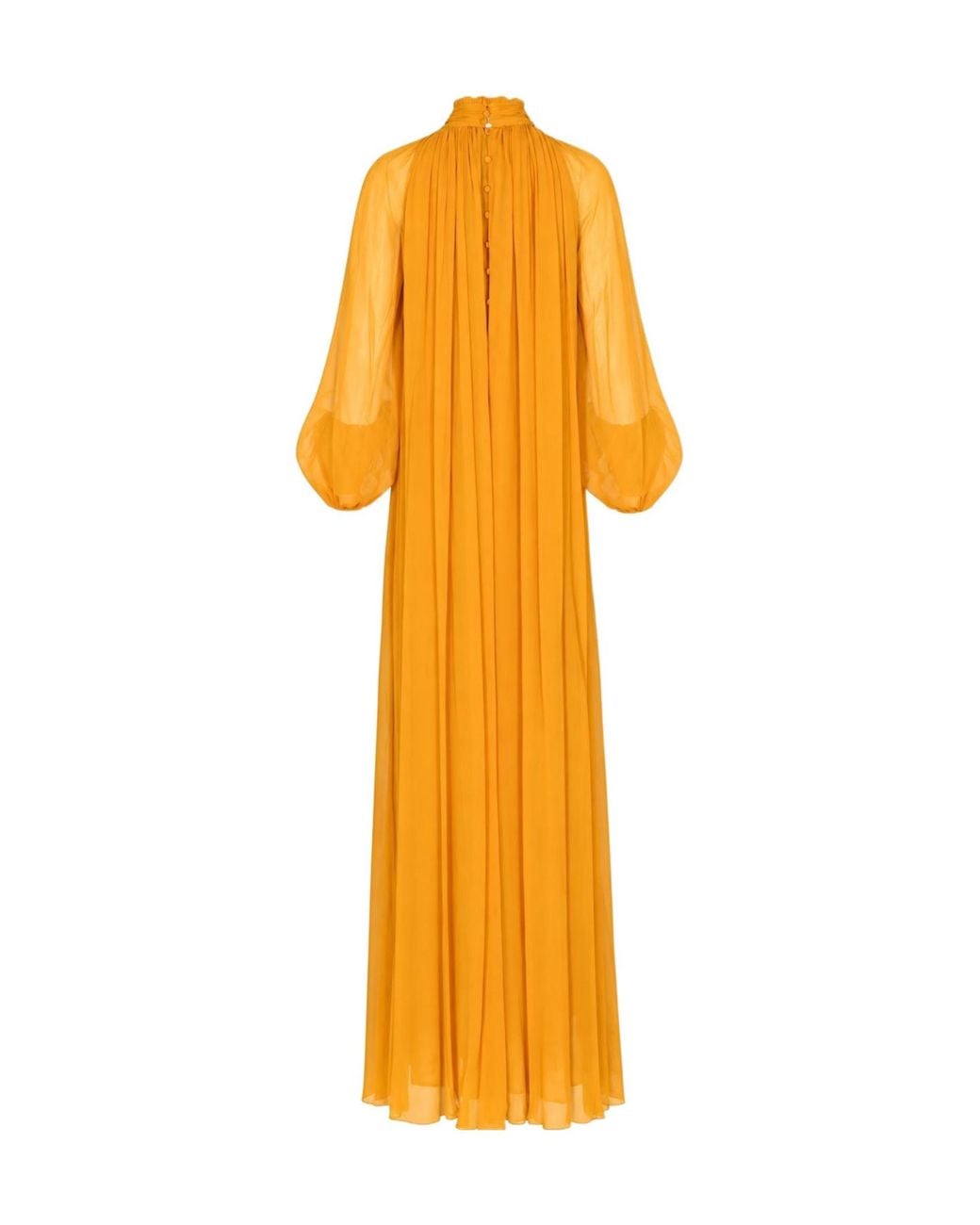 Elisabetta Franchi Orange Pleated Maxi Dress