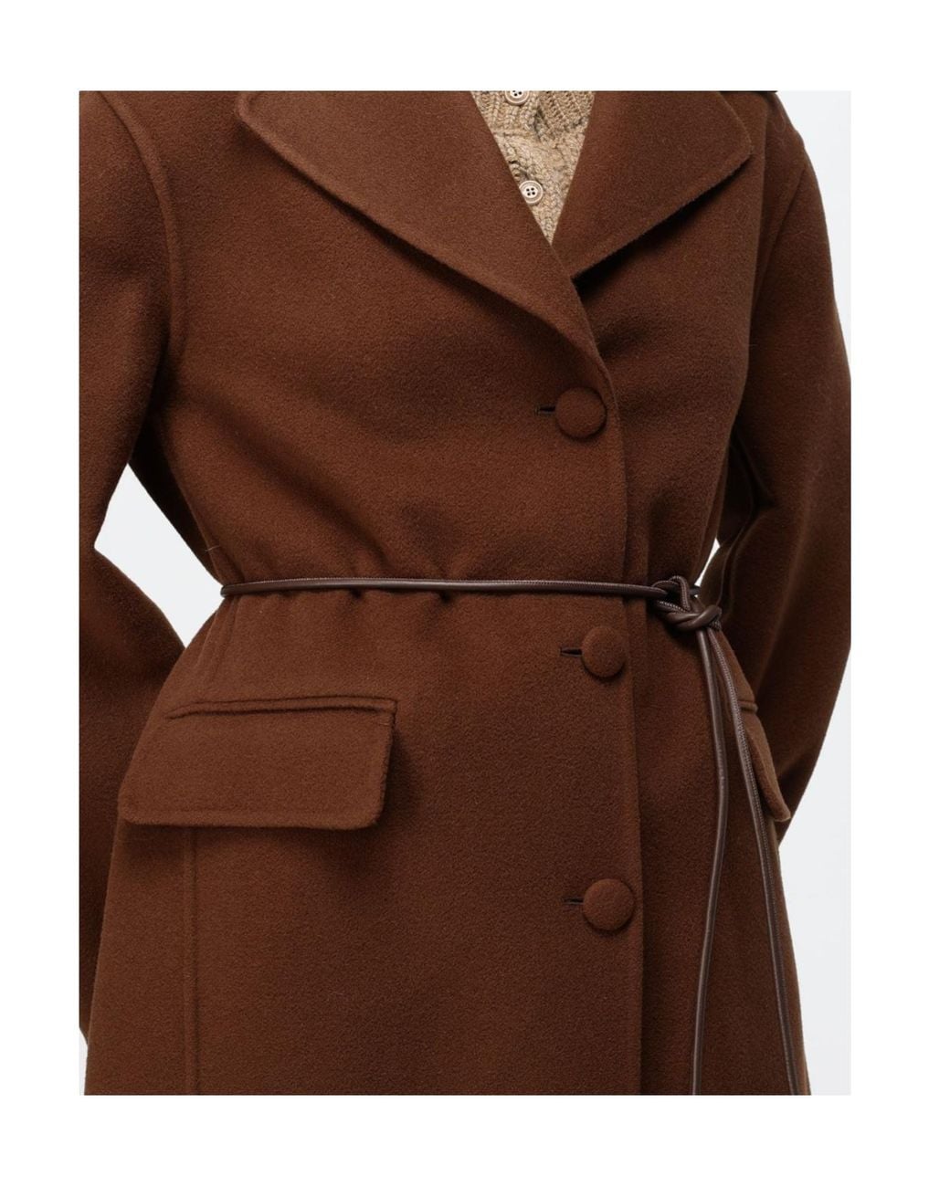 Ermanno Scervino Brown Single-Breasted Flap-Pocket Coat