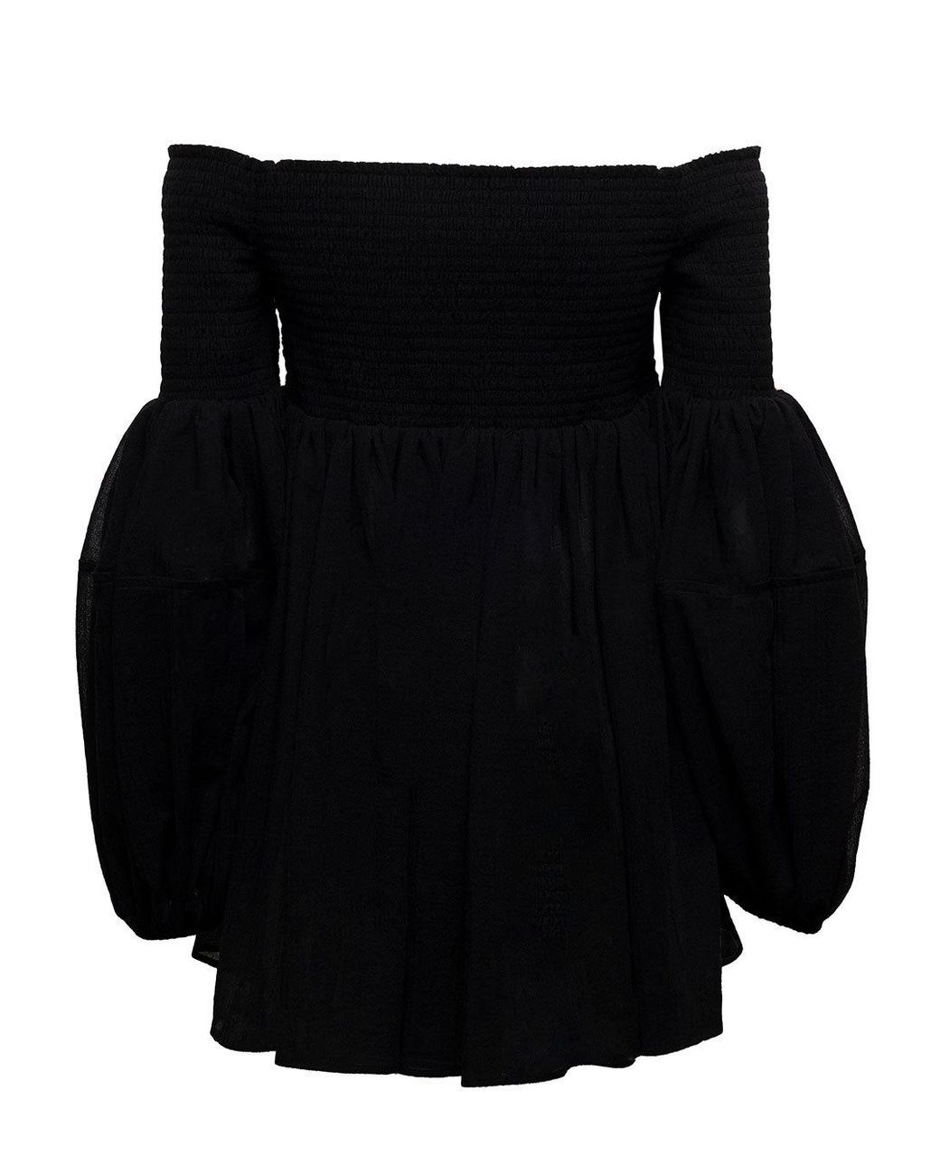 Chloé Black One-Collar Wool Blouse
