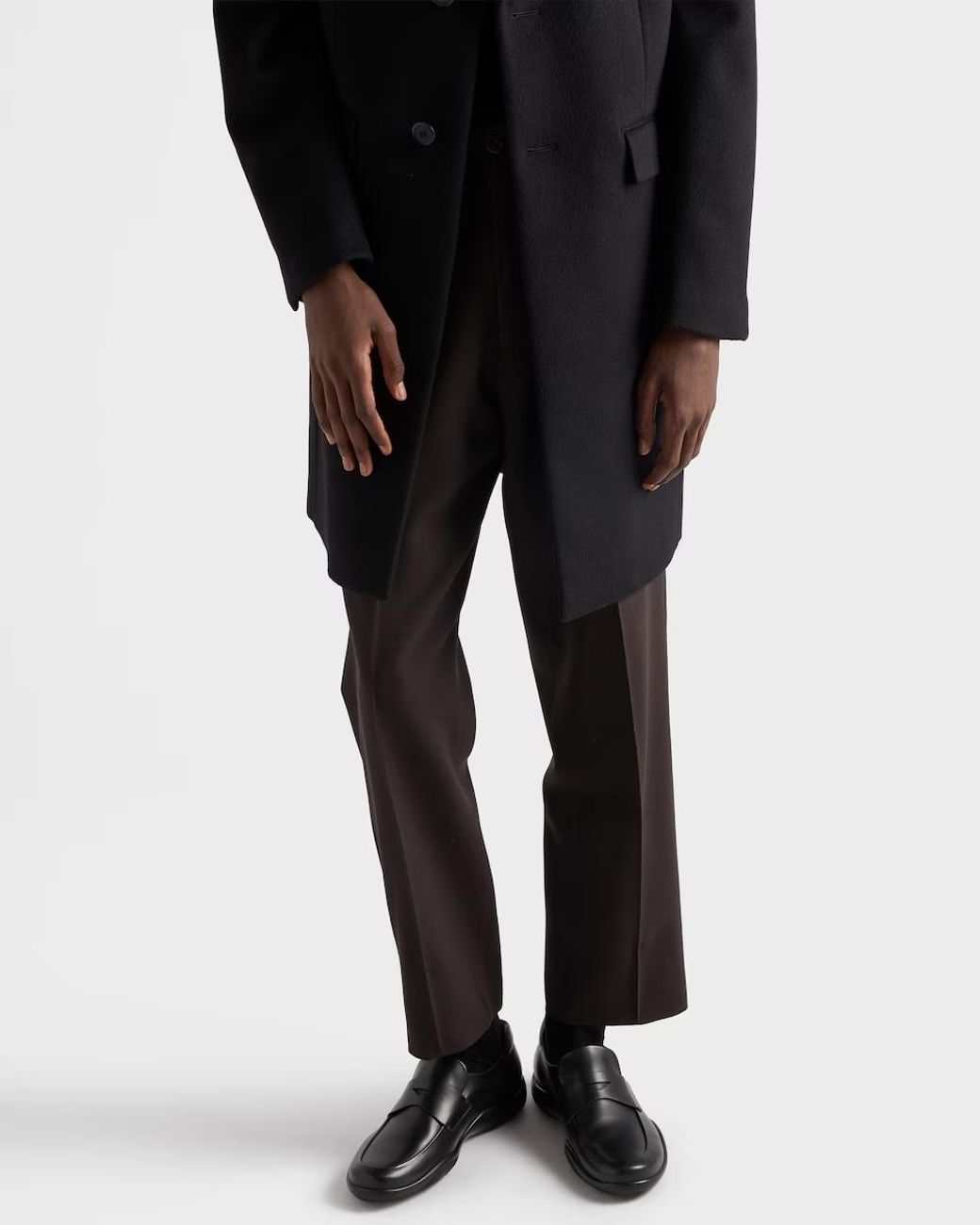 Prada Black Toblach Leather Loafers for men
