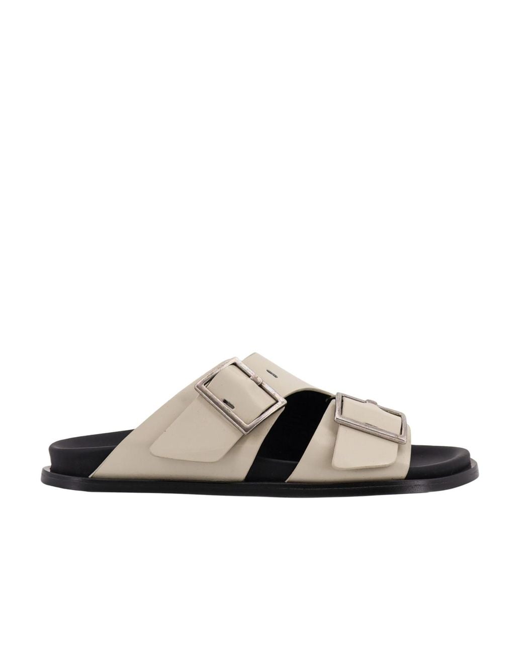 Alohas Brown Alba Buckle Strap Slides