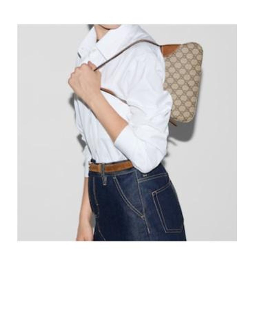Gucci Brown Gg Emblem Small Shoulder Bag